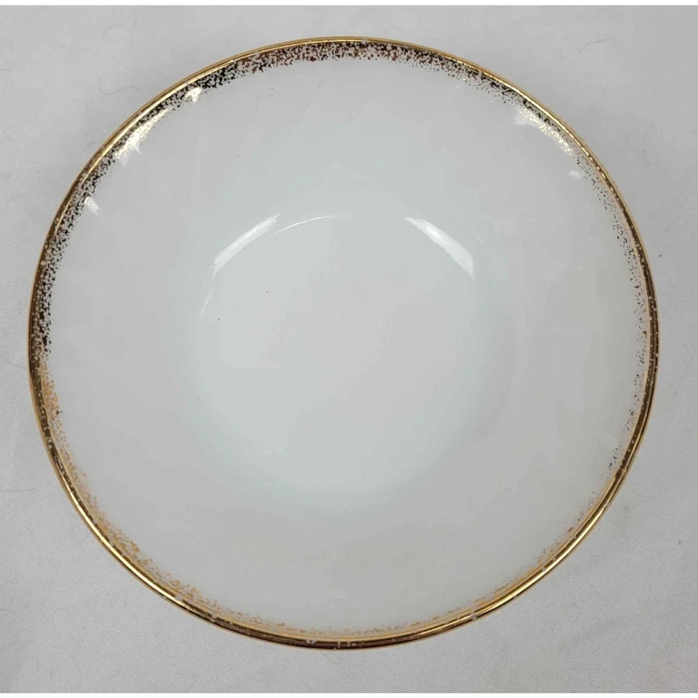 Vintage Oven Fire-King Ware White Porcelain Shallow Bowl